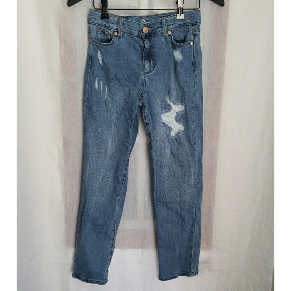 Girls Youth Blue Jeans Distressed Ripped Frayed Jordache Skinny Size 12 25/23